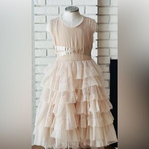 Joyfolie Cream Layered Formal Dress